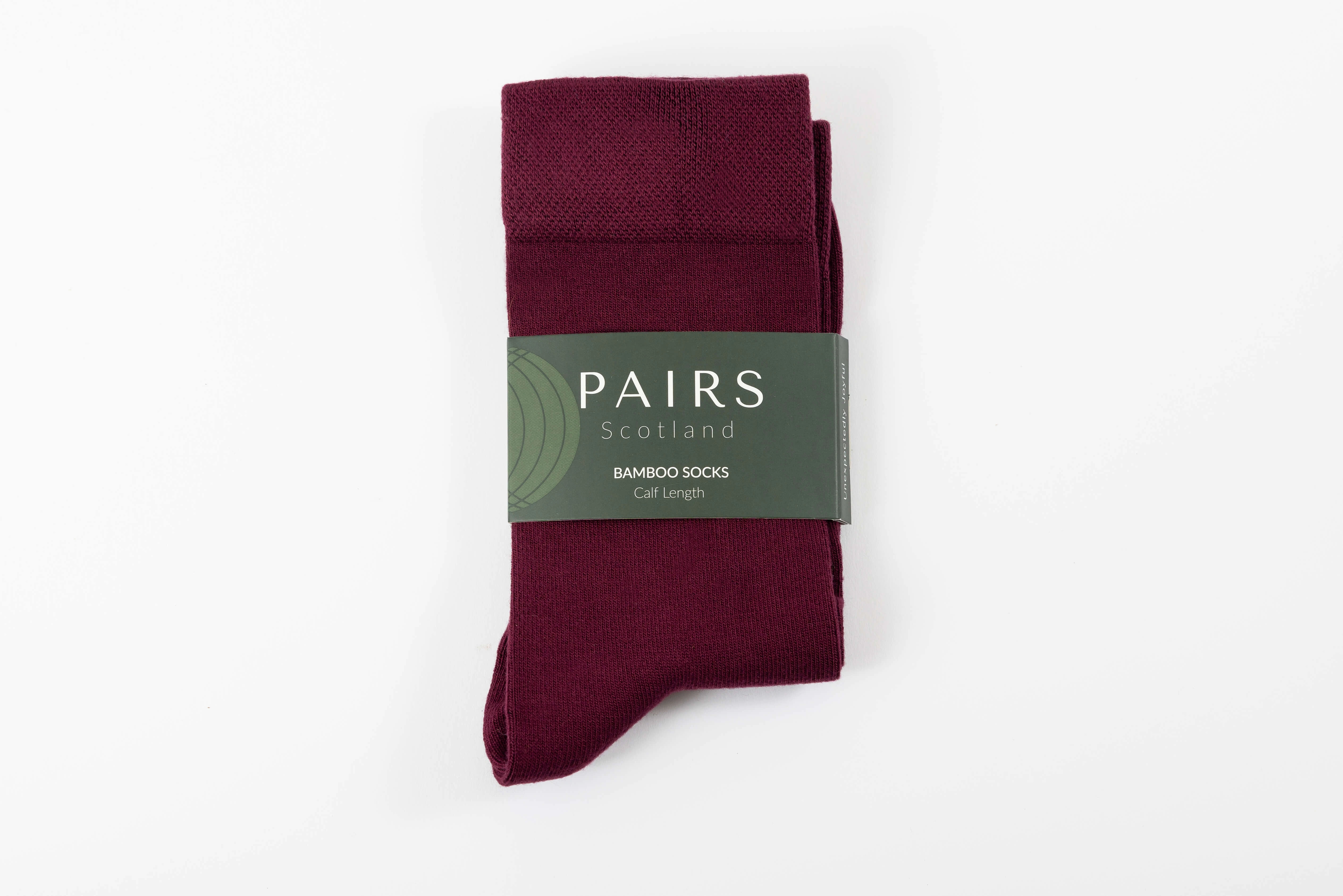Luxurious Burgundy Bamboo Socks – Soft Calf Length Comfort for Everyday Wear.
